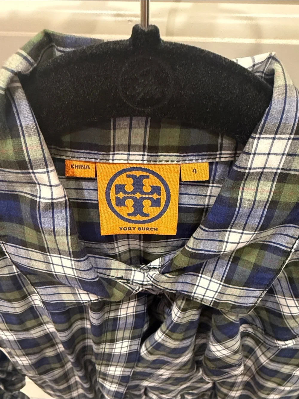 Tory Burch plaid button